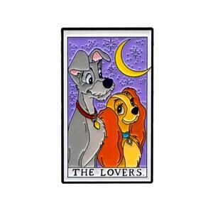 Fantasy Pin  - Lady & The Tramp The Lovers Tarot Series Cocker Spaniel Dogs